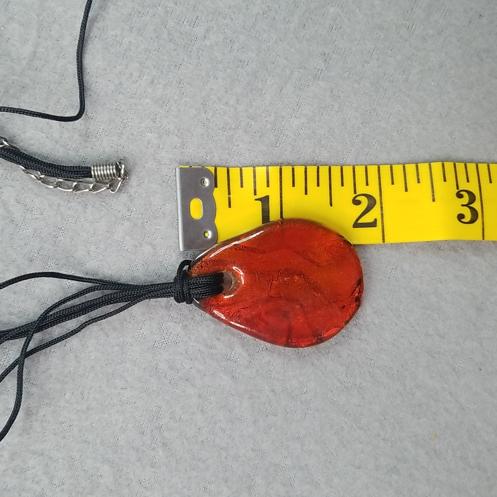 Murano Artistic Multicolor Teardrop Necklace - Picture 7 of 8